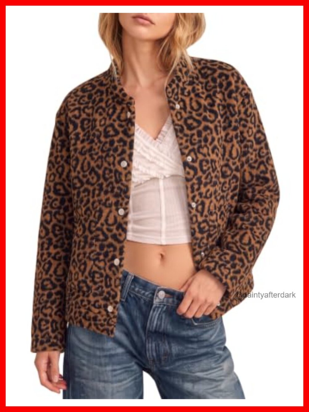 Women Leopard Print Bomber Jacket Wool Blend Oversized Fall Casual Coat